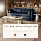 Poly & Bark Napa 82" Leather Pull‑Out Sleeper Sofa – Full‑Grain Italian Leather - Image 3