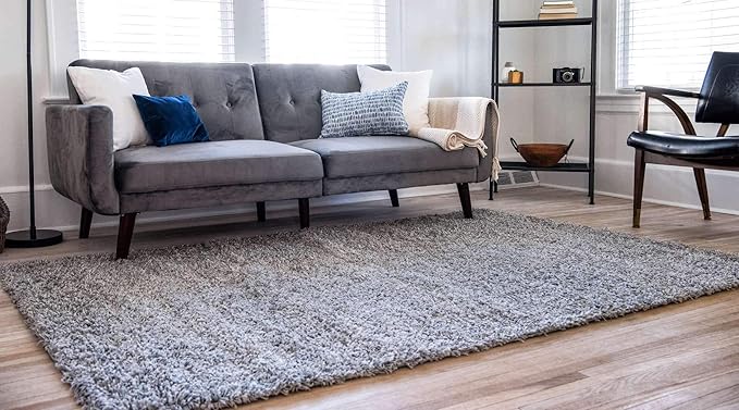 Unique Loom Solid Shag Collection Area Rug - Image 2