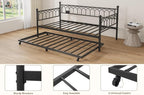 GarveeHome Daybed with Trundle, Metal Twin Trundle Bed with Charging Station & - Image 7