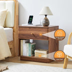 Narrow Nightstand Set of 2, Wooden Small 2 Drawer Nightstand, Slim Side End - Image 6