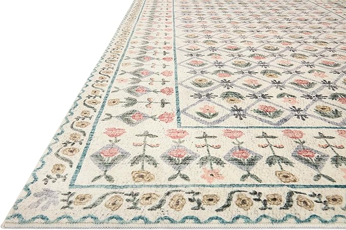 Loloi Rifle Paper Co. Eden Collection EDE-03 Lattice Ivory 3'-6" x 5'-6" Accent - Image 4