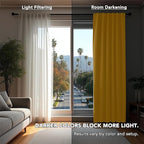 Deconovo Solid Back Tab and Rod Pocket Curtains Thermal Insulated Blackout - Image 3