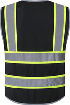 JKSafety 10 Pockets Hi-Vis Neon Color Frontal Zipper Mesh Safety Vest - Image 5
