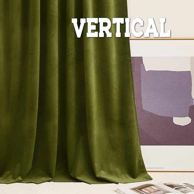 RYB HOME Velvet Curtains 63 inches Length, Back Tab & Rod Pocket Soft Fabric - Image 6