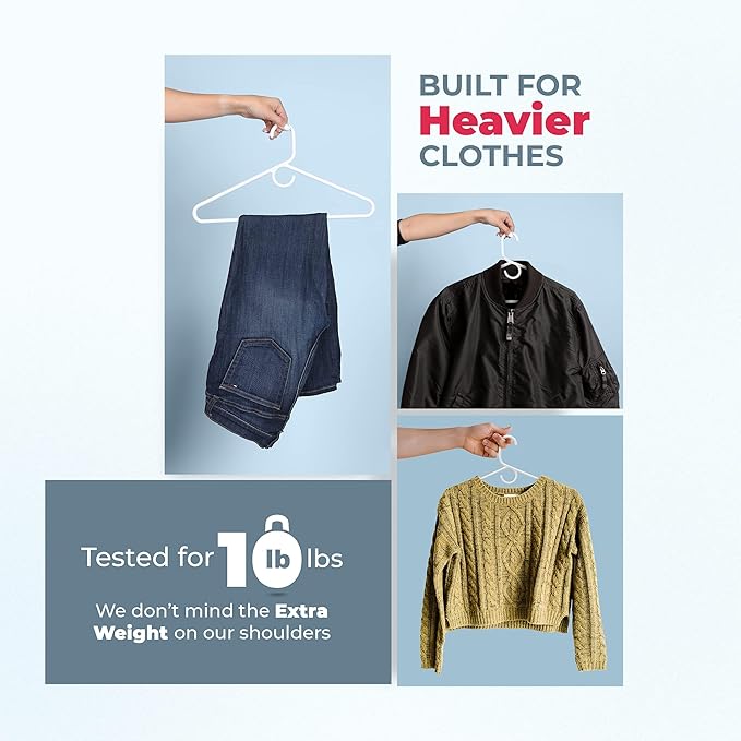 Neaties Heavy Duty Clothes Hangers 100+ Pack – Made in The USA – 8lb Capacity - Image 5