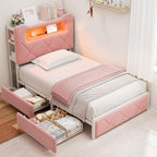Twin Upholstered LED Bed Frame by JOCOEVOL