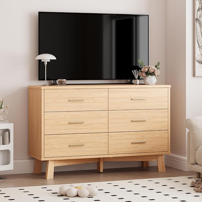 Dresser for Bedroom, 6 Drawer Wide Modern Chest of Drawers - Image 7