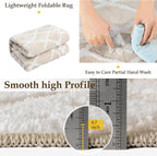 Ivory 6x9 Area Rug Moroccan Shag Living Room Washable Carpet Soft Non Shedding - Image 6