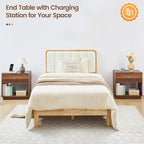 Narrow Nightstand Set of 2, Wooden Small 2 Drawer Nightstand, Slim Side End - Image 4
