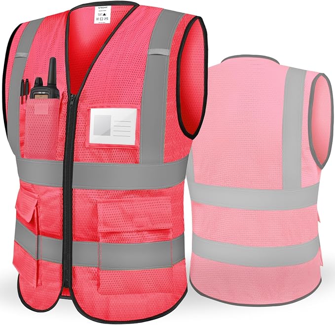 TICONN Reflective Safety Vest High Visibility Class II Mesh Vest by TICONN