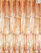GOER 3.2 ft x 8.2 ft Metallic Tinsel Foil Fringe Curtains, Party Streamer by GOER