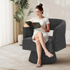 Swivel Accent Chair, Modern Comfy Chenille Barrel Chairs, Oversized Upholstered - Image 8