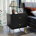 HLR Modern Nightstand, Fluted Bed Side Table by HomeDeservesaRelaxLiving