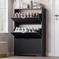 Entryway Shoe Cabinet with 3 Flip Drawers, Narrow Shoe Organizer Cabinet with by BORNOON