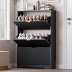 Entryway Shoe Cabinet with 3 Flip Drawers, Narrow Shoe Organizer Cabinet with by BORNOON
