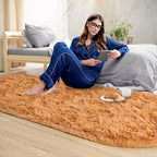 Noahas Fluffy Khaki Rugs for Bedroom Living Room, 2.6'X5.3' Oval Throw Rug for - Image 3
