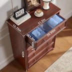 Farmhouse 5 Drawers Dresser for Bedroom, Wood 45" Tall Dressers Chest of Drawers - Image 2