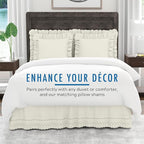 Fresh Ideas Eyelet Bed Skirt, Ruffled Design, 14 Inch Drop, Embroidered - Image 6