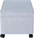 Adeco 17.5" Square Fabric Ottoman by Adeco