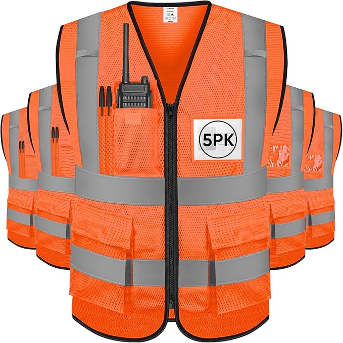 TICONN Reflective Safety Vest High Visibility Class II Mesh Vest by TICONN