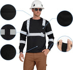 AYKRM Safety T Shirt Reflective High Visibility hi vis Long Sleeve T Shirt - Image 2