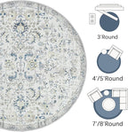 jinchan Kalen Round Rug 8ft Area Rug Washable Vintage Indoor Retro Accent Floor - Image 7