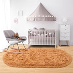 Noahas Fluffy Khaki Rugs for Bedroom Living Room, 2.6'X5.3' Oval Throw Rug for - Image 6