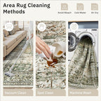 5x7 Area Rugs Low Pile Indoor Washable Trendy Faded Style Rugs - Image 5