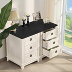 18" Farmhouse Night Stand with 3 Drawers, Wood End Table Dresser - Image 9