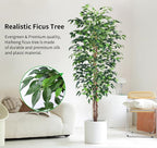 6FT Artificial Ficus Tree, Fake Plants - Image 2