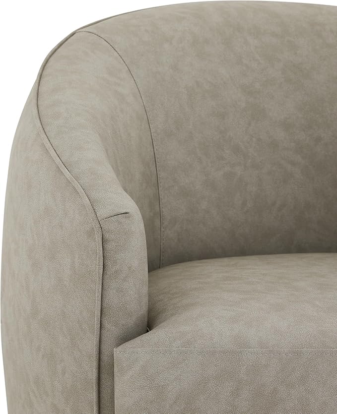 CHITA Swivel Barrel Chair, Modern Comfy FSC Certified Upholstered Faux Leather - Image 6