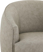 CHITA Swivel Barrel Chair, Modern Comfy FSC Certified Upholstered Faux Leather - Image 6