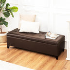 Joveco Storage Ottoman Bench, 51 Inch Leather Tufted Bench - Image 2