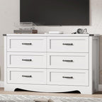 Dresser for Bedroom with 6 Drawers, Modern Dresser TV Stand, Wooden Closet - Image 7