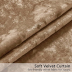 SMILETIME Amber Beige Crushed Velvet Curtains 52x96 inch Luxurious Thermal - Image 6