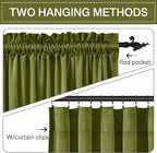 StangH Olive Green Christmas Curtains Elegant Velvet Room Darkening Curtains - Image 3