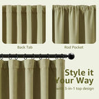 jinchan Chenille Blackout Curtains 96 Inches Long 2 Panels Sage Green Thermal - Image 8