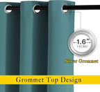 NICETOWN Sea Teal Blackout Curtains 102 inch Length, Grommet Energy Saving - Image 2