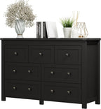 7 Drawer Dresser for Bedroom, Farmhouse Wood Chest of Drawers, Wide TV Stand by Xixini