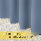 NICETOWN Blackout Stone Blue Curtain 102 inches Length, Grommet Thermal - Image 7