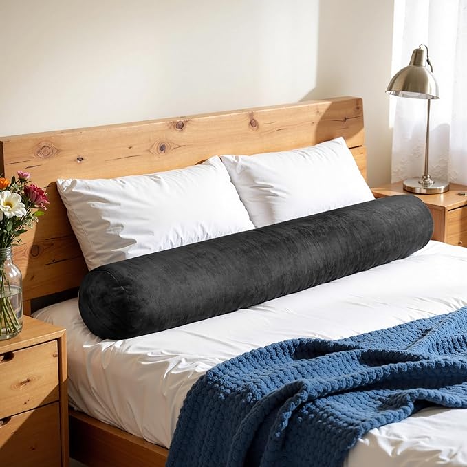 SyMax 7.8"x60" Body Pillow for Queen Bed, Bolster w/Removable Polyester Cover by SyMax