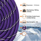 AOLEBA 10.5 mm Static Climbing Rope 10M 20M 30M 50M 70M Outdoor Rock Climbing - Image 4