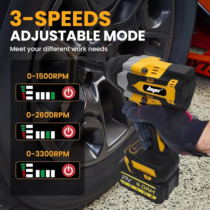 Cordless 1/2 Inch Impact Wrench, 1000 N.m Brushless High Torque Electric Impact - Image 4