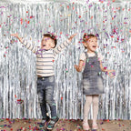 GOER 3.2 ft x 8.2 ft Metallic Tinsel Foil Fringe Curtains Party Photo Backdrop - Image 2