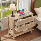 LEYAOYAO 31.5" Wide Rattan Night Stand Set 2 - Image 9