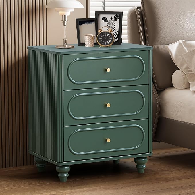 3 Drawer Fluted Dresser for Bedroom, Mid Century Modern Chest of Drawers - Image 7