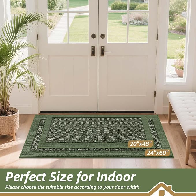 BEQHAUSE Indoor Door Mat 24" x 60", Dirt Trapper Door Mats Non-Slip Entryway - Image 2