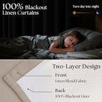 Viral Pleated Blackout Burlap 120 Inch Long Curtains Neutral Pinch Pleated - Image 2