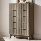 T4TREAM Fluted 5 Drawers Dresser, Curved Profile Design, Wood Drawer Organizer - Image 3
