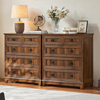 Farmhouse 5 Drawer Dresser for Bedroom, 33.2" Tall Small Dressers & Chest of - Image 3
